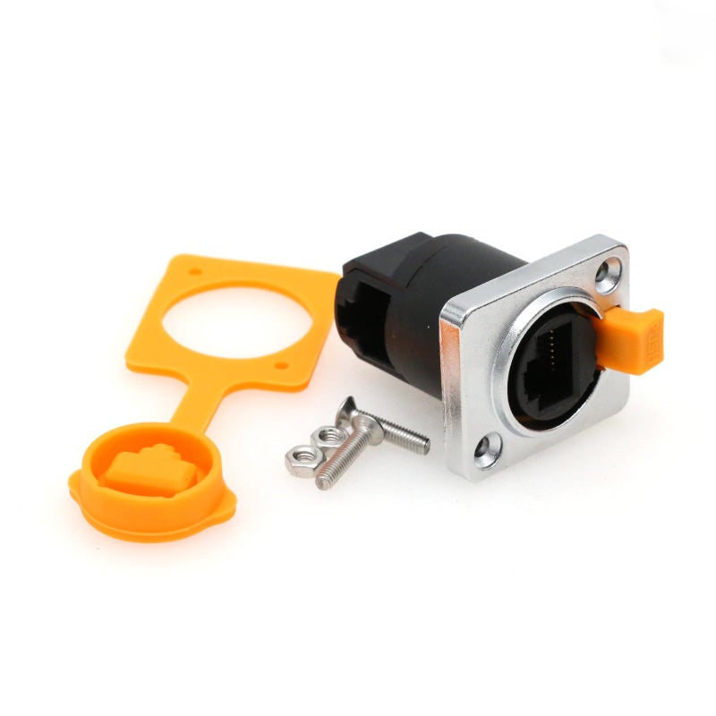 SZRMCC RJ45 Panel Mount Connector Cat5e RJ45 Ethernet Female LAN Module Bulkhead Panel Mount Coupler IP65 Waterproof Connector Socket with DustCap - Image 5